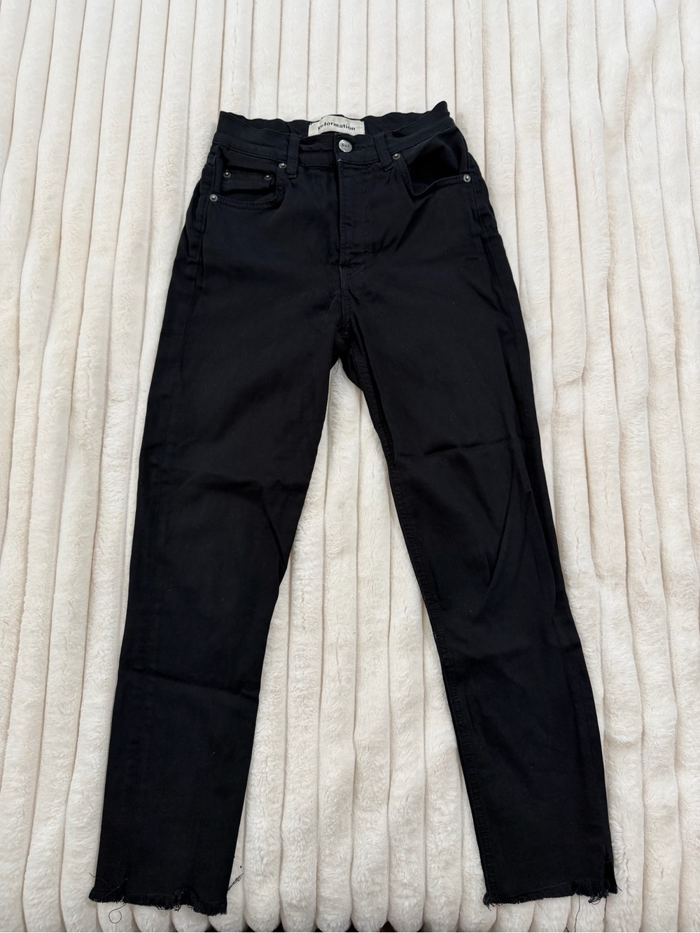 Reformation Black High-Rise Straight Jeans